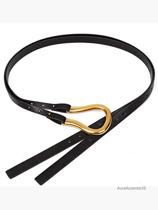 Waist Belt Double Strap Tie Wrap Cinch Belt PU Leather main image 6